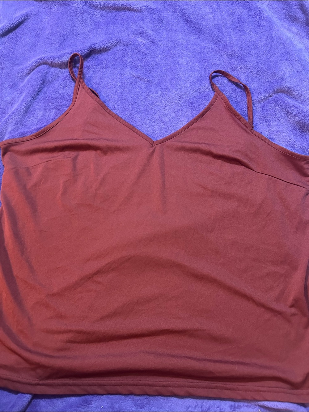 Women's V-Neck Cami Tank Top - Rust